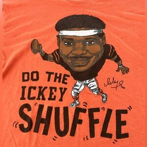 Vintage Cincinnati Bengals Ickey Woods "Shuffle" Orange T-Shirt Size XL